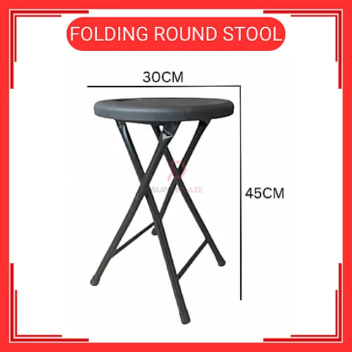 Kerusi Lipat Portable Folding Stool Household Plastic Round Stool Outdoor Home Living Office Space Saving Bench