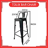 Kerusi tinggi Kerusi Besi Tolix Metal High Barstool With Backrest Kerusi Bar Tinggi Cafe Restaurant Metal Bar  Chair