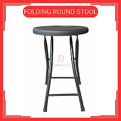 Kerusi Lipat Portable Folding Stool Household Plastic Round Stool Outdoor Home Living Office Space Saving Bench