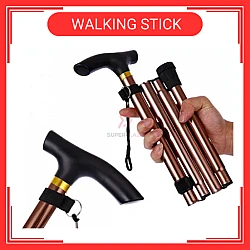 Adjustable Height Elderly Foldable Flexible Cane Crutch Walking Aid Mobility Walker Stick