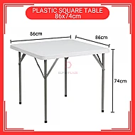 86cm Plastic Square Table Meja Lipat Empat Segi Portable Square Table For Restaurant Camping