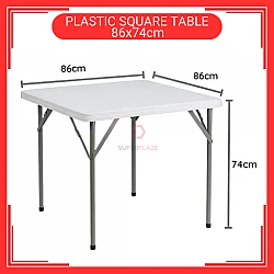 86cm Plastic Square Table Meja Lipat Empat Segi Portable Square Table For Restaurant Camping