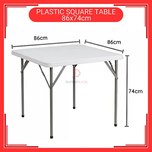 86cm Plastic Square Table Meja Lipat Empat Segi Portable Square Table For Restaurant Camping