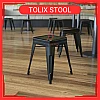 30x46cm Tolix Stool Indoor Outdoor Metal Chair