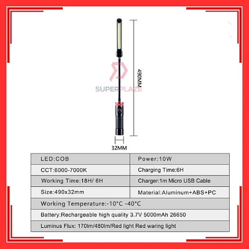 5339 Portable USB Rechargeable Working Light