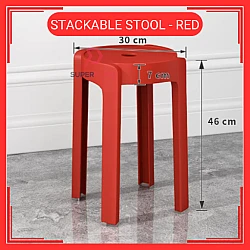Red Color Stackable Stool High Plastic Stool Nordic Style